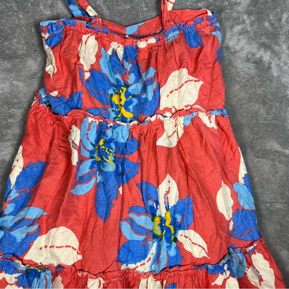 Free People Dress Womens Small Moonshine Floral Beachy Tropical Vacation Linen - Picture 5 of 10